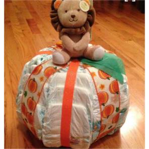 Pumpkin diaper cake