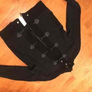 Zip up buckle sweater