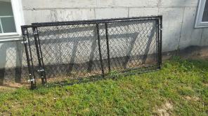 Black driveway gates.