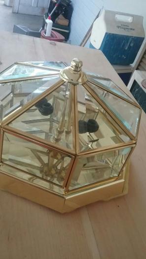 New Brass & Beveled Glass 4 Bulb Light