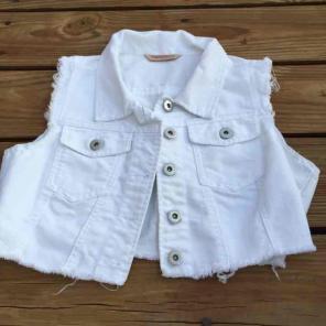 White Jean Vest