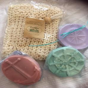 3 Natural nautical soaps & Soap Sack