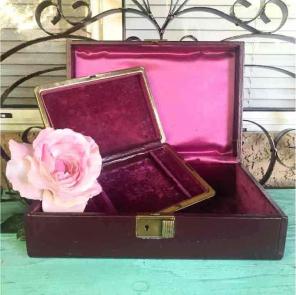 Pair Eggplant Plum Jewlery Boxes