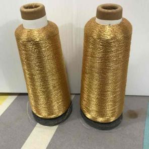 Metallic gold machine embroidery thread