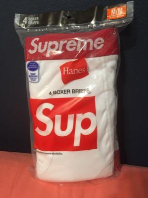 Supreme Hanes Boxer Briefs White