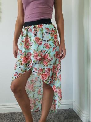 High low floral skirt