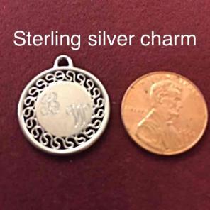 Vntg silver charm initials BW