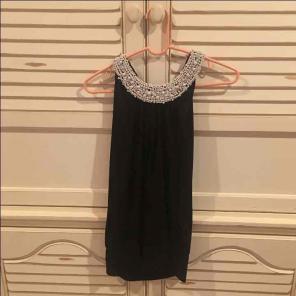 Cute Black Top with Pearls