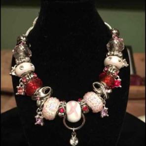 Handmade Pandora Breast Cancer Set