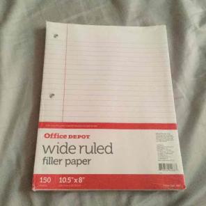 3 packs wife ruled paper