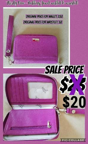 Thirty One Rolling Jewel wallet w/ wrist