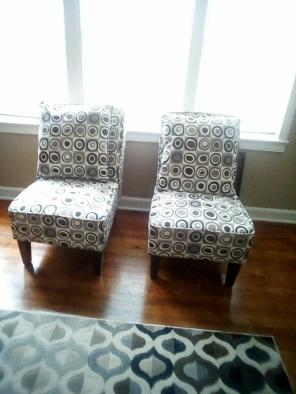 Two black and White chairs