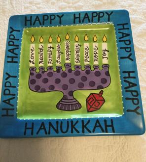 Judaica Hanukkah Platter Lorrie Veasey