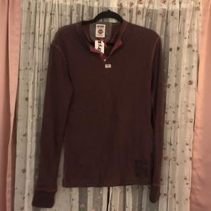 Men's Small Superdry Maroon Henley NWT