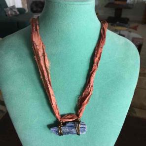 Raw kyanite necklace