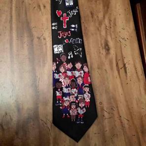 Jesus Loves Me Black Necktie