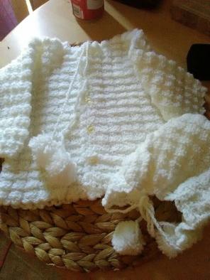 Crochet sweater and hat