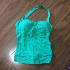 Padded Green Halter Top Pin Up
