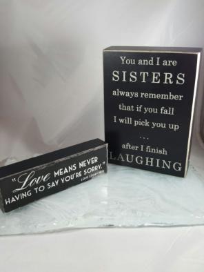Love/family/sister wooden decor