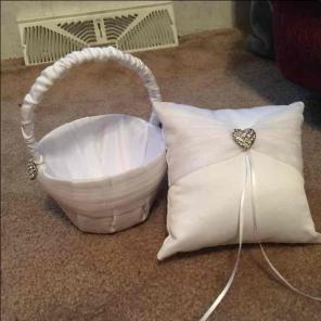 Matching basket and pillow - wedding