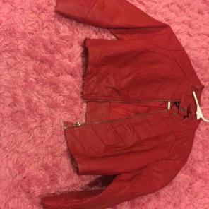 Red leather jacket