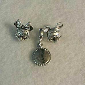 925silver minnie/mickey / pendant charm