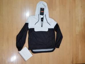 White/Black Windbreaker by Copper Rivet