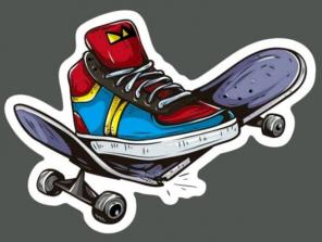 Broken Skateboard sticker decal