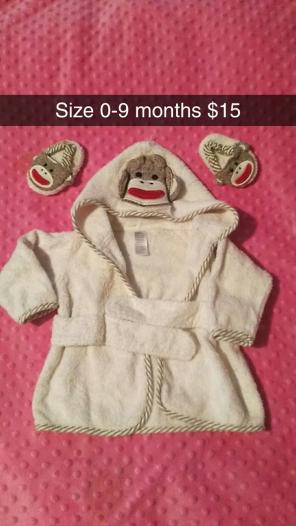 Sock Monkey Robe/Slippers