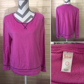 Flirtitude Pink SweatShirt Pajama Top L