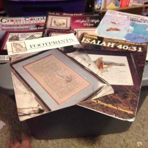 3 booklets and 2 leaflets cross stitch