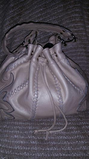 TREESJE BAG PURSE IVORY LEATHER HOBO BAG