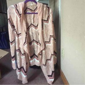 Pink and white girls XL cardigan