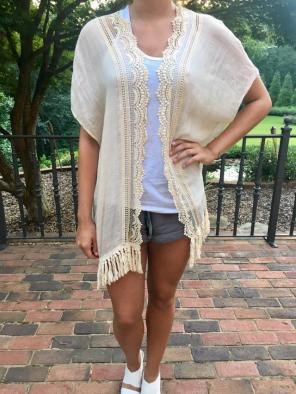 Linen Fringe Cardigan