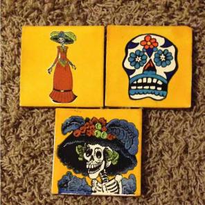 Day of the dead Pottery Coasters