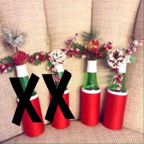 Christmas glass bottle decor