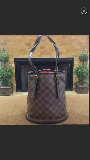 Auth Louis Vuitton Damier Bucket Bag