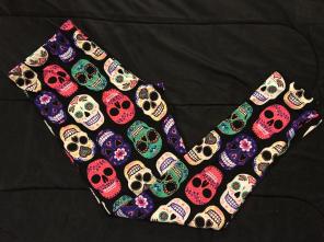 Halloween Sugar Skull Leggings New