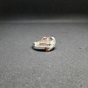 Cute silver heart statement ring