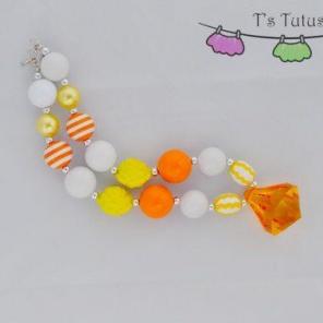 Candy Corn Halloween Chunky Necklace