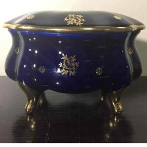 Vintage Limoges Cobalt 24K Gold Trim
