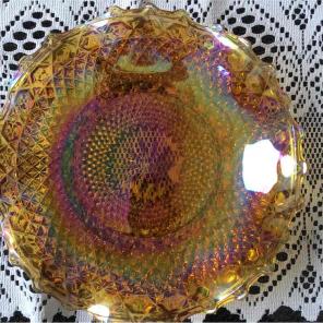 Vintage Indiana Depressed Amber Dish