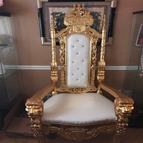 Beautiful Gold & White Throne Chair