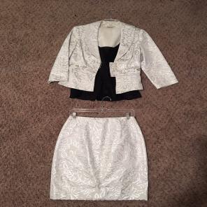 Midi Skirt With Shirt And Blazer