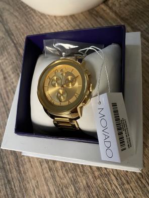 NWT Movado Gold Chronograph Watch