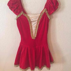 Red Velvet Dance Costume Girls 12-14