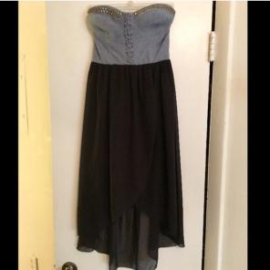 High Low Denim Corset Dress