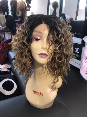 Wig Ombré Curly Short Human Blend Wig