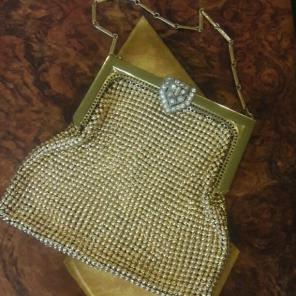 Vintage Gold Mesh Whiting Davis Bag