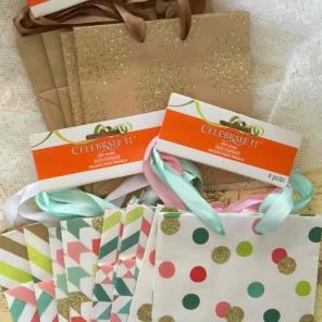 12 celebration gift bags glitter / foil